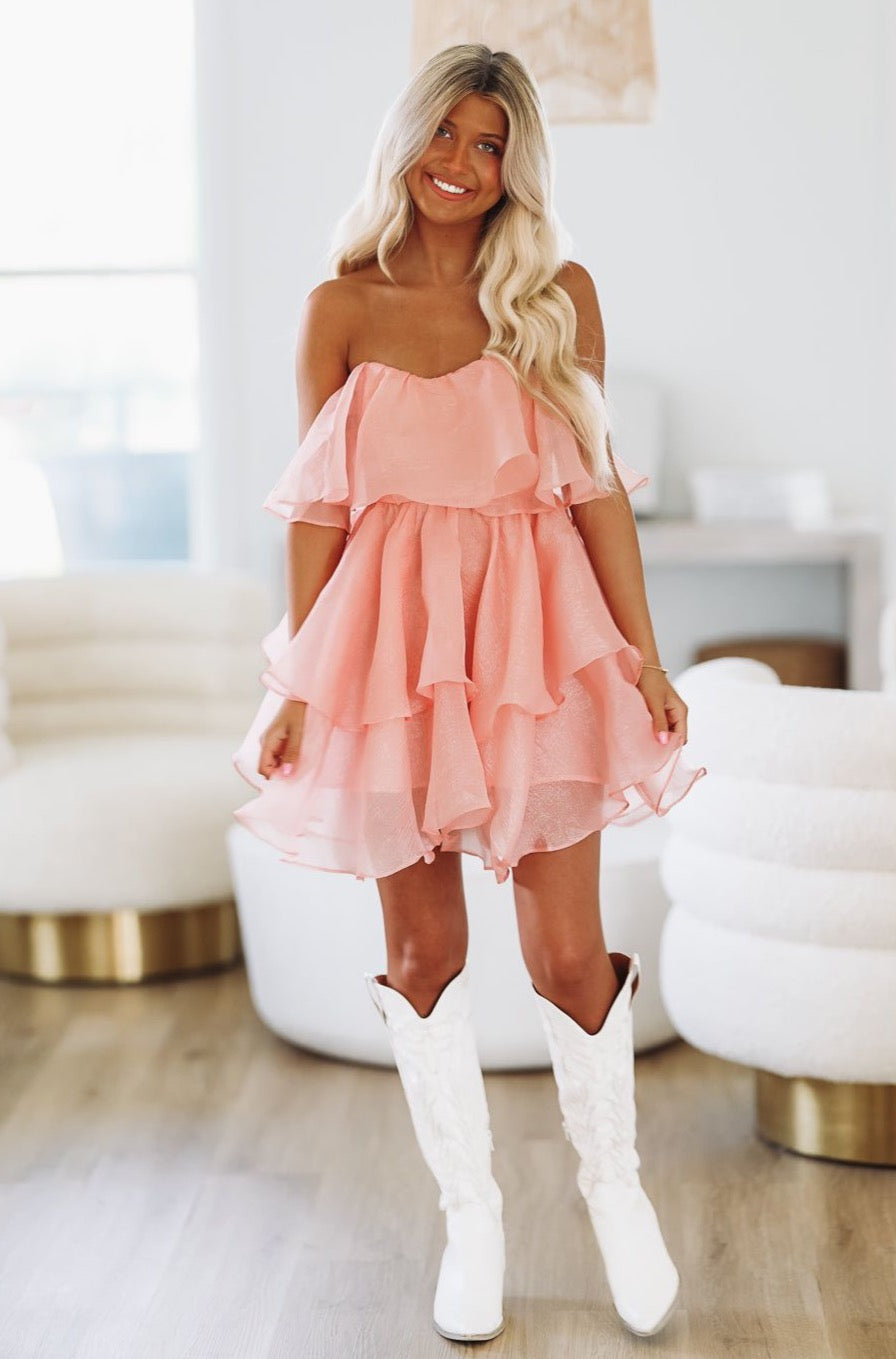 light pink cocktail dress